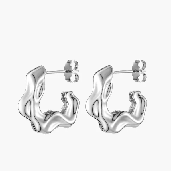 Selene Textured Hoops