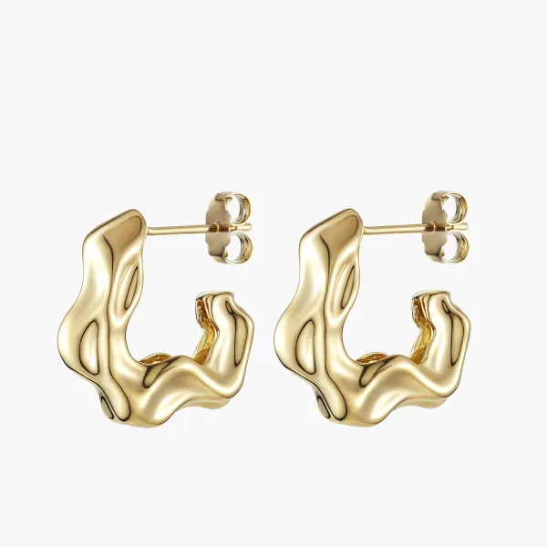 Selene Textured Hoops